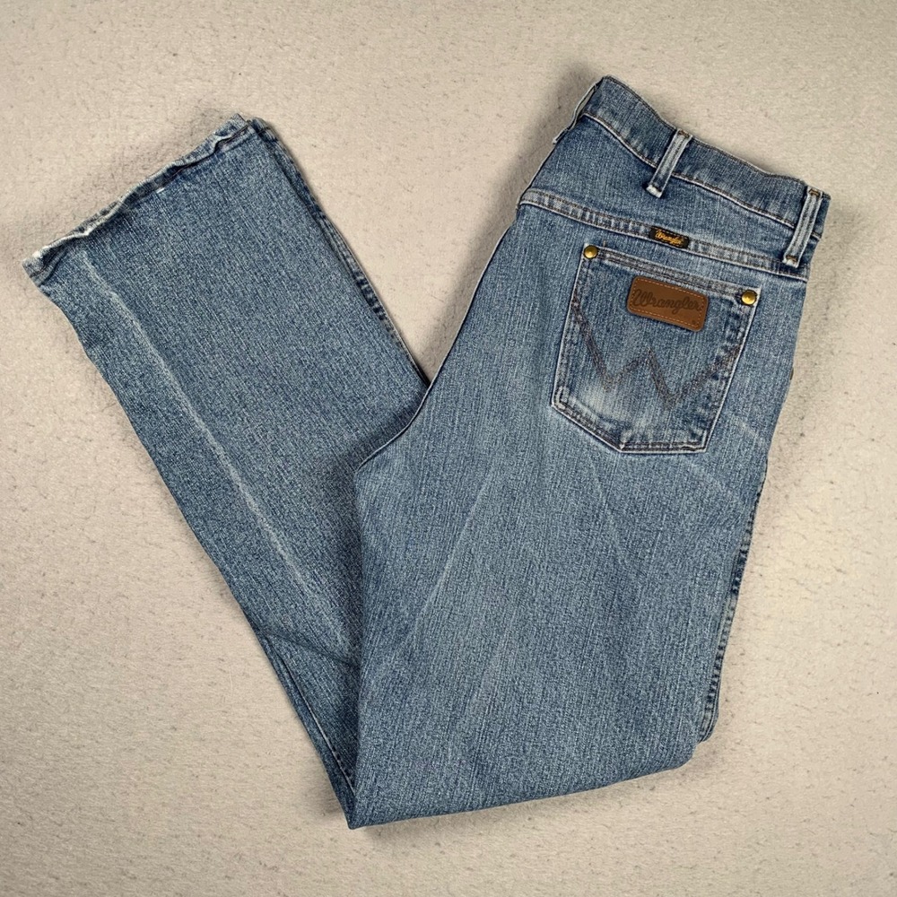 Wrangler Jeans Mens 34x34 Blue 47 MWZ Regular Fit Advanced Comfort Denim